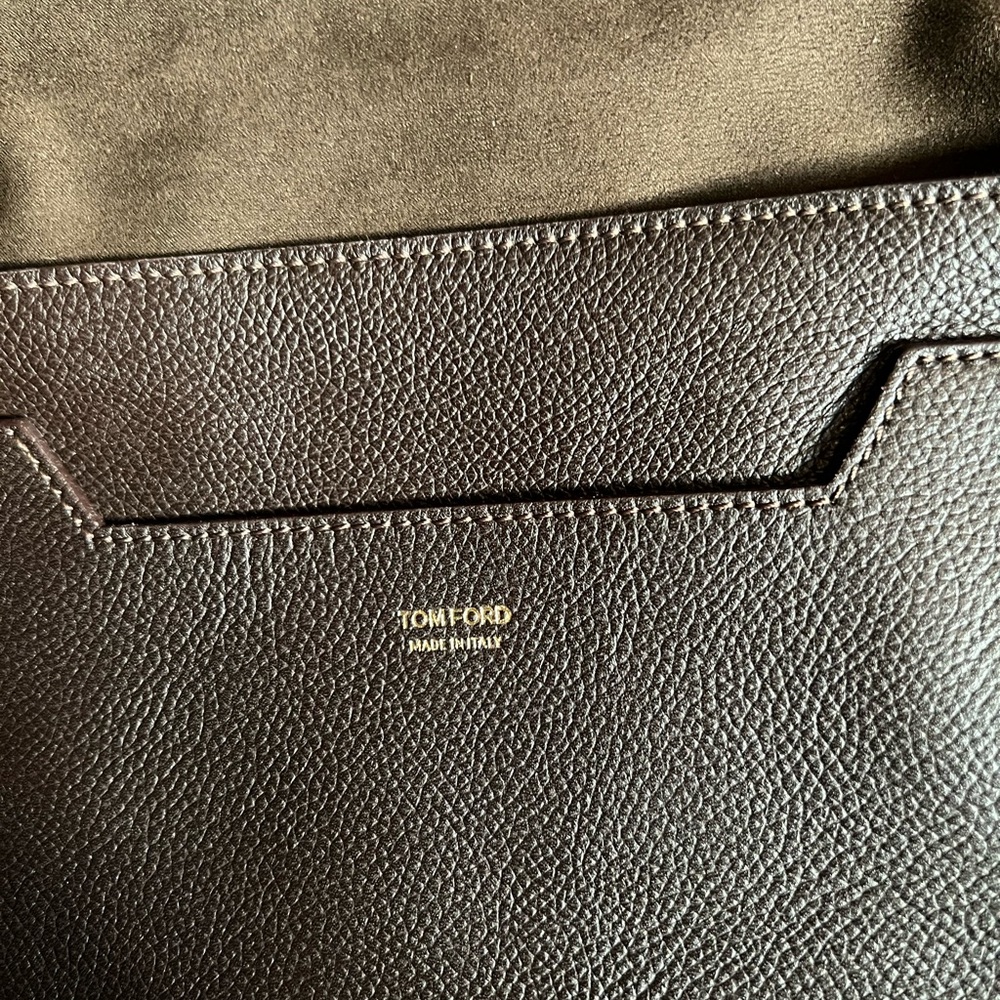 Elegant medium Dark Brown Tom Ford Jennifer Leather Shoulder Bag - Picture 8 of 10